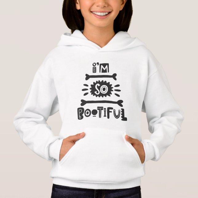Halloween ich bin so bootiful Moderne Typografie Hoodie (Vorderseite)