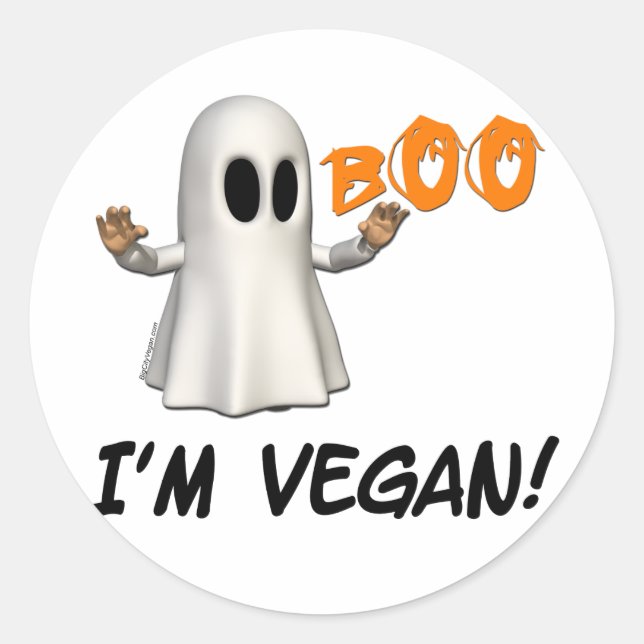 Halloween ich bin Vegan Runder Aufkleber (Vorderseite)