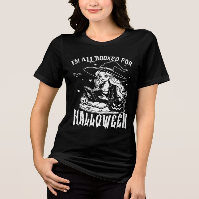Halloween: Ich bin zu Halloween reserviert Tri-Blend Shirt (Vorderseite)