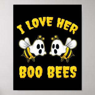 Halloween ich Liebe ihre Boo-Bienen Spaß Poster