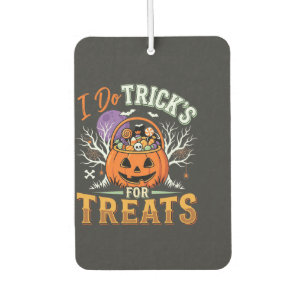 Halloween Ich mache Tricks für Süßigkeiten Kürbis Autolufterfrischer