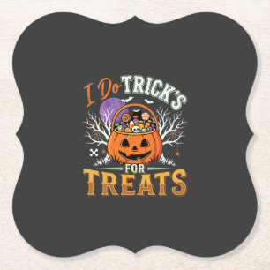 Halloween Ich mache Tricks für Süßigkeiten Kürbis Untersetzer