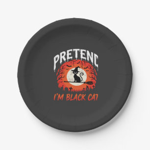 Halloween Ich tue so als ob ich eine schwarze Katz Pappteller