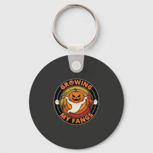 Halloween Ich wachse meine Fangzähne Geist Kürbis Schlüsselanhänger