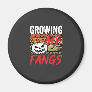 Halloween Ich wachse meine Fangzähne Vampir-Kürbis Magnet
