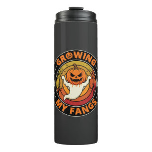Halloween Ich wachse meine Reißzähne Geist Kürbis Thermosbecher