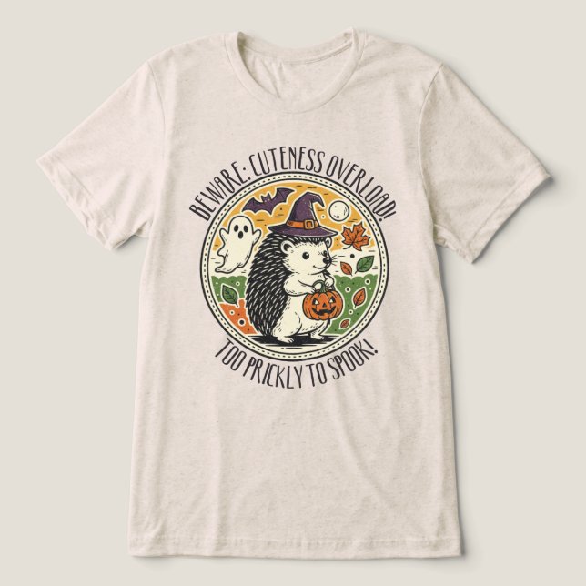 Halloween Igel Tri-Blend Shirt (Design Vorderseite)