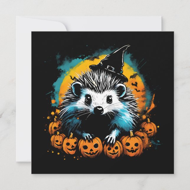 Halloween Igel und Kürbisse süß (Vorderseite)