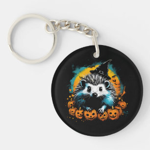 Halloween-Igel und Kürbisse süß Schlüsselanhänger