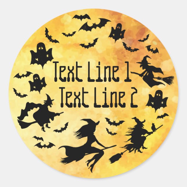 Halloween Ihr Text Personalisiert Runder Aufkleber (Vorderseite)