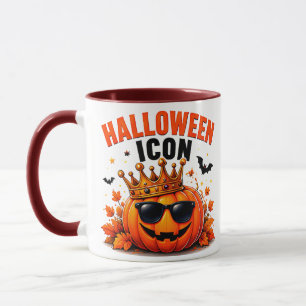 Halloween-Ikone Lustiger König Kürbis Herbst Tasse