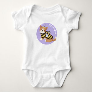 Halloween-Illustration: Boo-Woof (Welsh Corgi) Baby Strampler