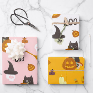 Halloween Illustration Geschenkpapier Set