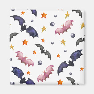 Halloween-Illustration mit Fledermäusen und Sterne Magnet