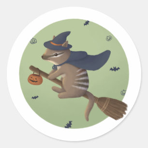 Halloween-Illustration: Zauberer Numbat Runder Aufkleber