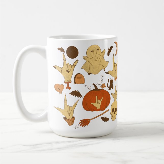 Halloween ILY - ASL Design Kaffeetasse (Links)