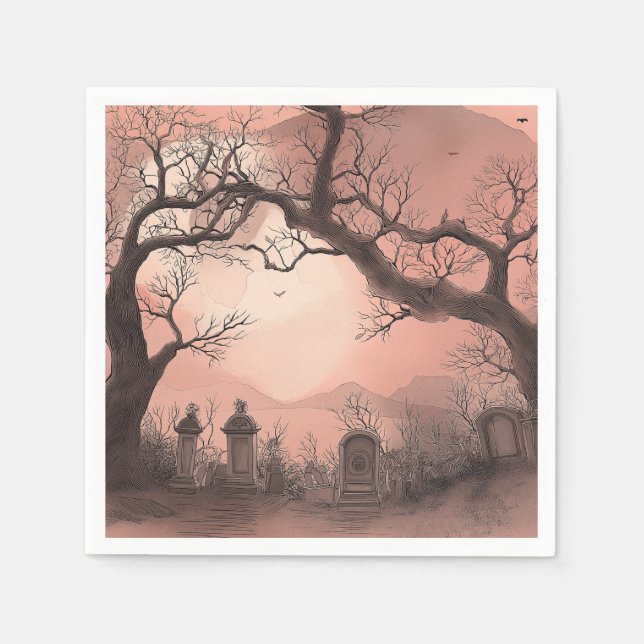Halloween im Creepy Forest Serviette (Vorderseite)