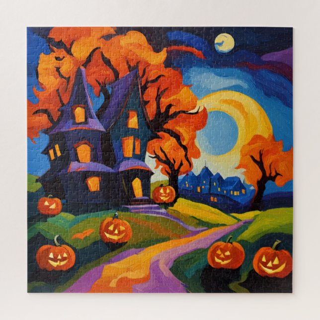 Halloween im Fauvismus Puzzle (Vertikal)