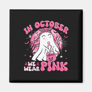 Halloween im Oktober tragen wir rosa Brustkrebs Magnet