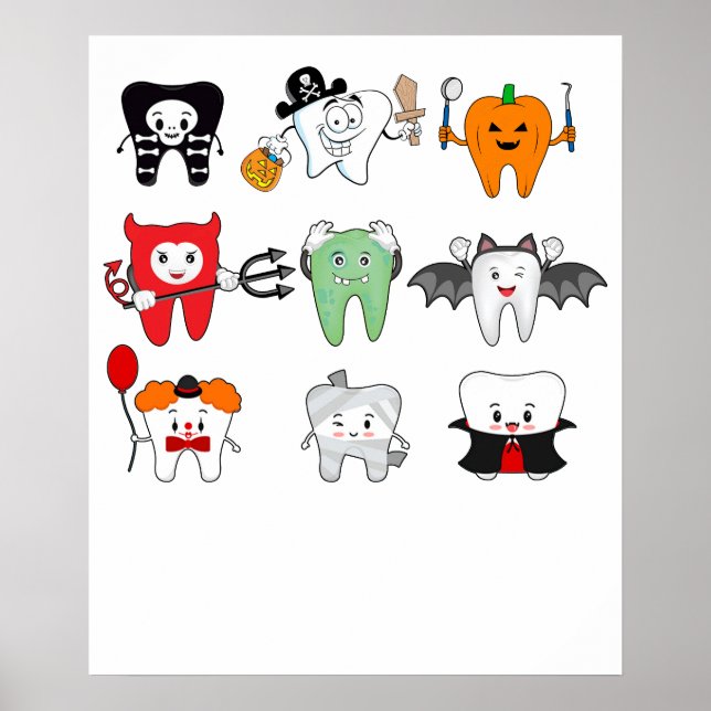 Halloween im Zahnbereich Poster (Vorne)