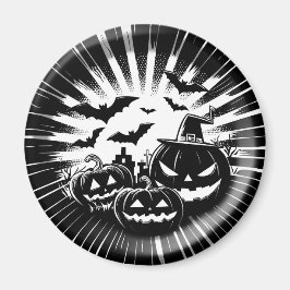 Halloween in black and white magnet