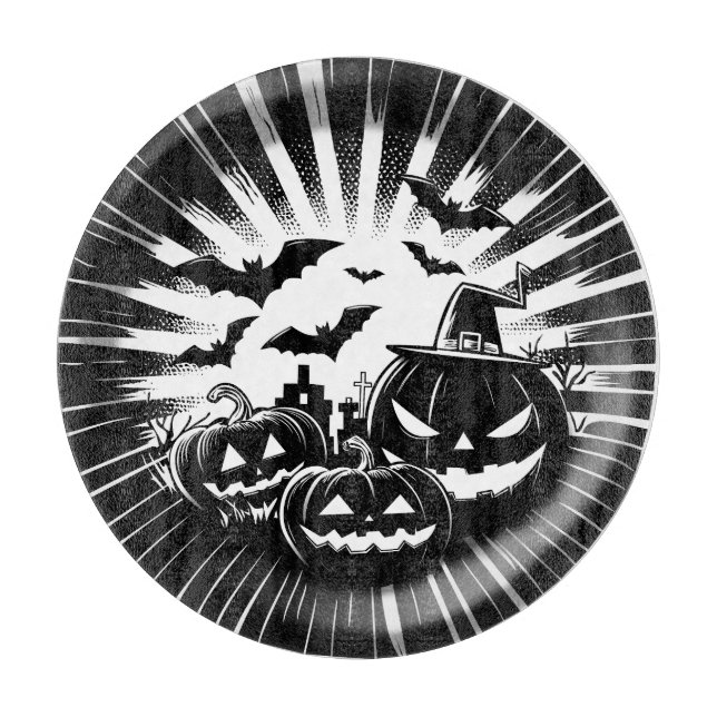 Halloween in black and white schneidebrett (Vorderseite)
