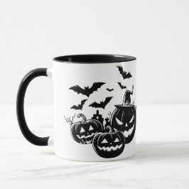 Halloween in black and white tasse