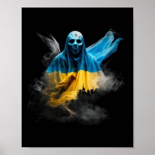 Halloween in der Ukraine Flagge der Ukraine Cherno Poster