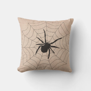 Halloween in einem Web Spider Burlap Kissen