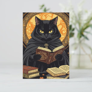 Halloween in Hardcover - Eine Katze liest Bücher Einladung