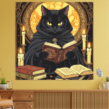 Halloween in Hardcover: Eine Katze liest Bücher