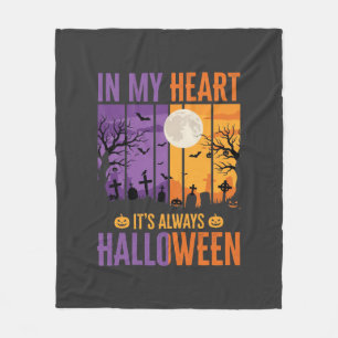 Halloween in meinem Herzen gruseliger Friedhof Fleecedecke