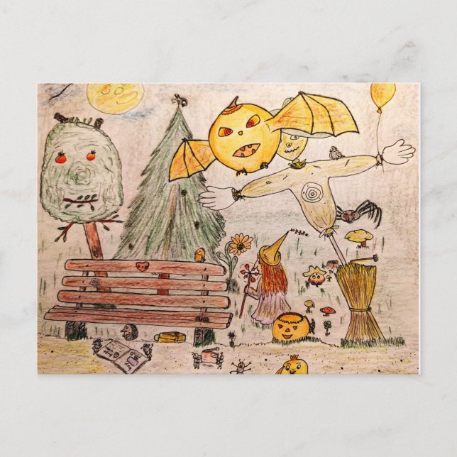 Halloween in your backyard ankündigungspostkarte (Vorderseite)