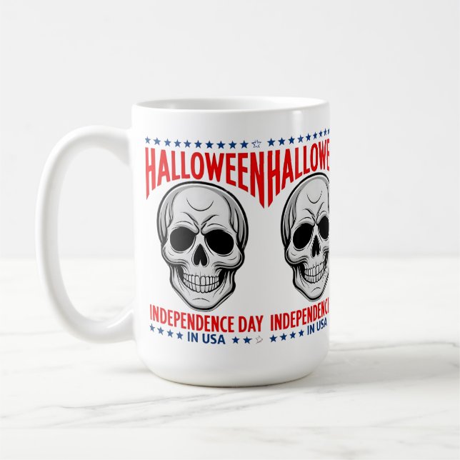 Halloween Independence Day mit Skull Kaffeetasse (Links)