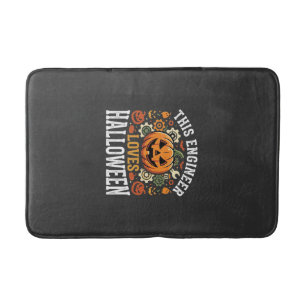 Halloween-Ingenieur-Kürbis-Vektor Badematte
