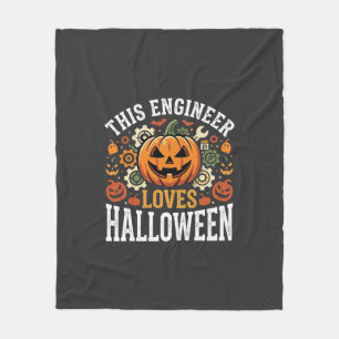 Halloween-Ingenieur-Kürbis-Vektor Fleecedecke