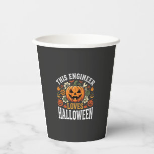 Halloween-Ingenieur-Kürbis-Vektor Pappbecher
