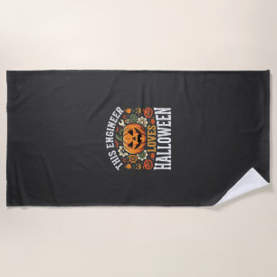 Halloween-Ingenieur-Kürbis-Vektor Strandtuch