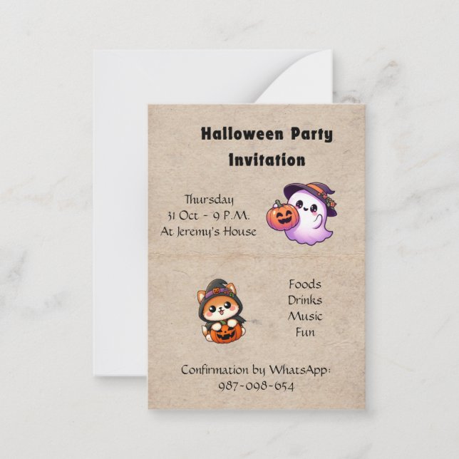 Halloween Invitation to be personalised Mitteilungskarte (Vorderseite)