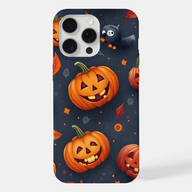 Halloween-iPhone15 Pro Max-Slim-Fit-Fall iPhone Hülle (Rückseite)