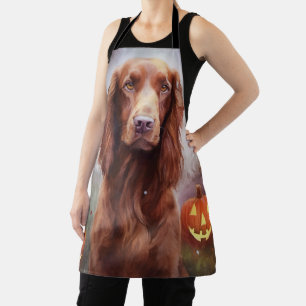 Halloween Irish Red Setter mit Pumpkins Beängstige Schürze