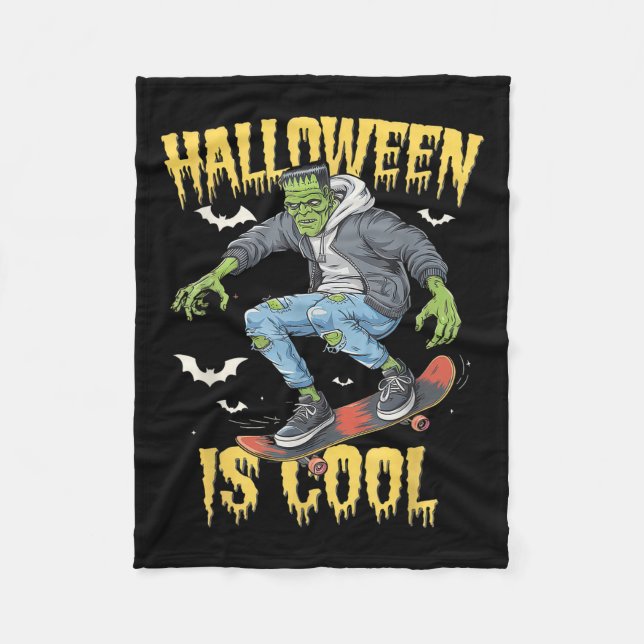 Halloween Is Cool Women Men Frankenstein Monster  Fleecedecke (Vorderseite)