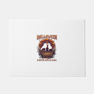 Halloween ist besser Alpaka Orange Schädel Spinne Fußmatte