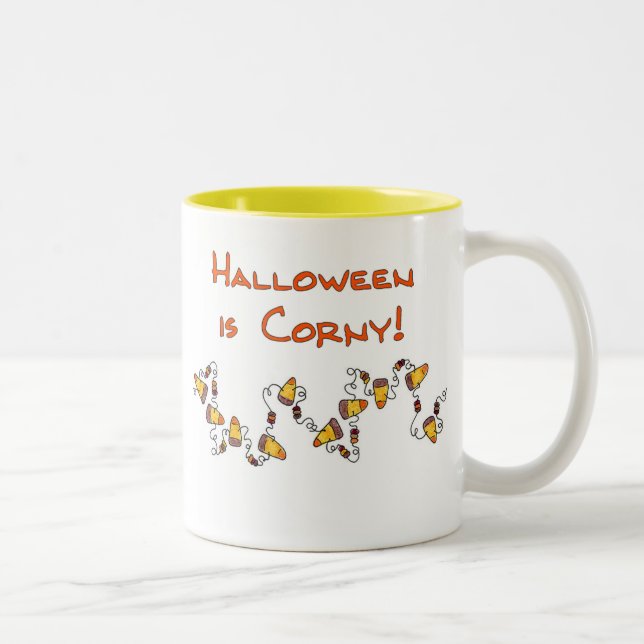 Halloween ist Corny Zweifarbige Tasse (Rechts)