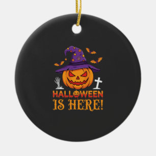 Halloween ist da Hexe Kürbis Vektor Keramik Ornament