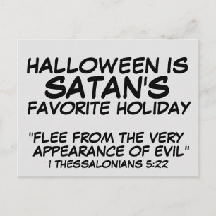 HALLOWEEN IST DAS LIEBLINGSFERIENHAUS VON SATAN POSTKARTE