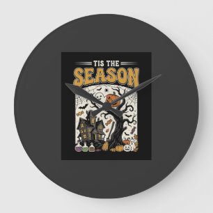 Halloween ist die Saison Grusel-Haus-Design_1 Große Wanduhr