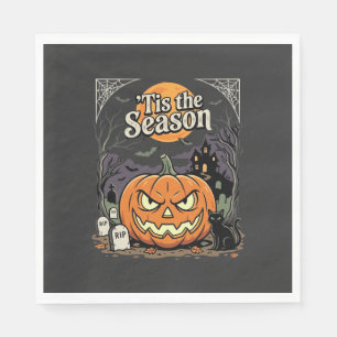 Halloween ist die Saison Kürbis Katze Design_1 Serviette