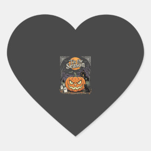 Halloween ist die Saison Kürbis-Katzen-Design_1 Herz-Aufkleber
