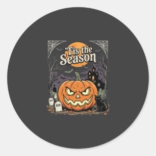 Halloween ist die Saison Kürbis Katzen Design_1 Runder Aufkleber
